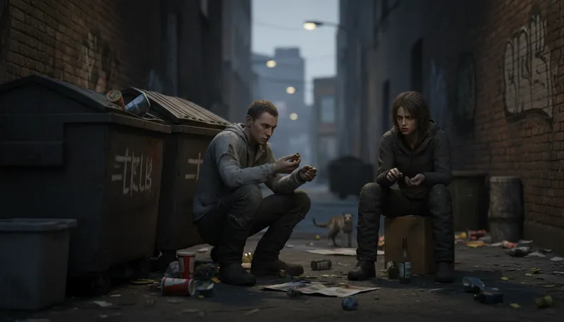 Illustration of gutter: low moral level of behavior or society
