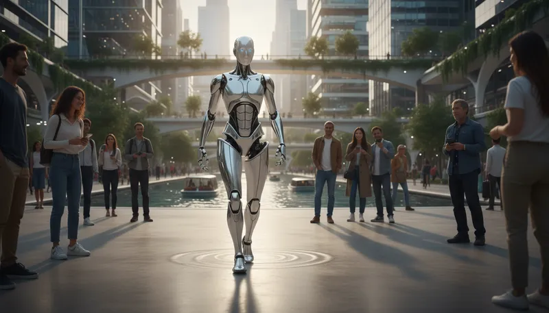 Illustration of humanoid: having human characteristics or appearance