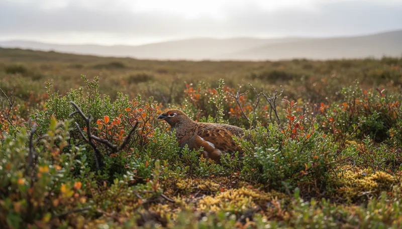Illustration of grouse: a type of bird often found in forests