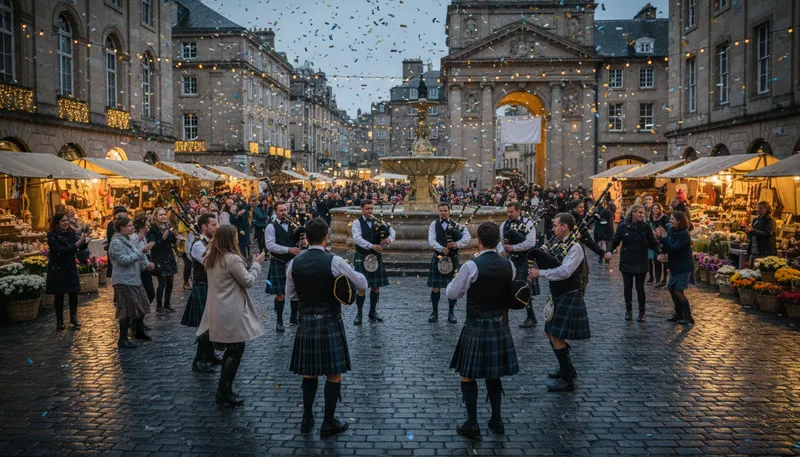 Illustration of piping times: period of great happiness or prosperity