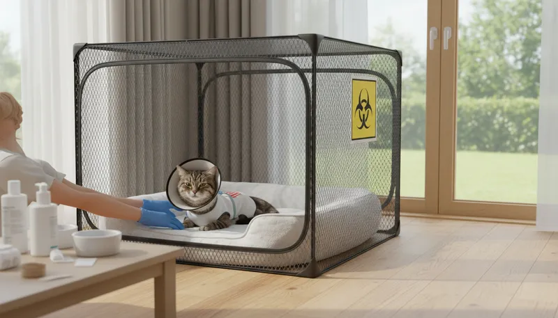 Illustration of quarantine: Isolation to prevent disease spread.