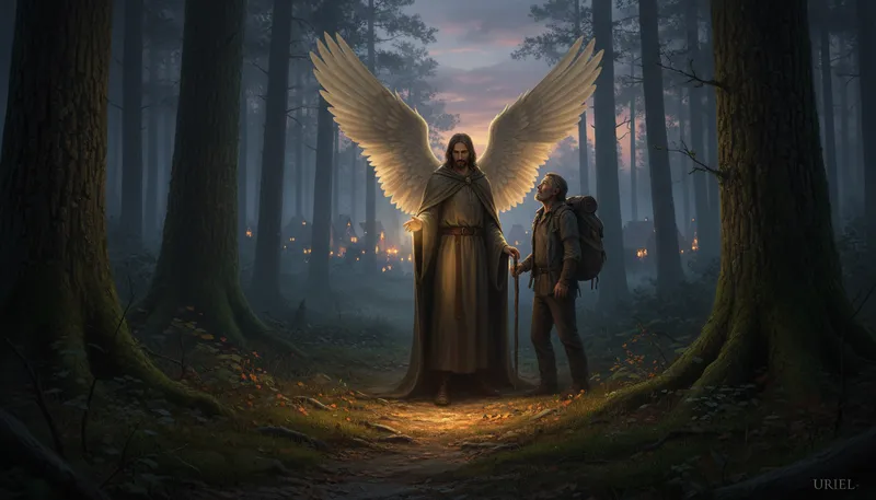Illustration of uriel: An archangel in various religious traditions.