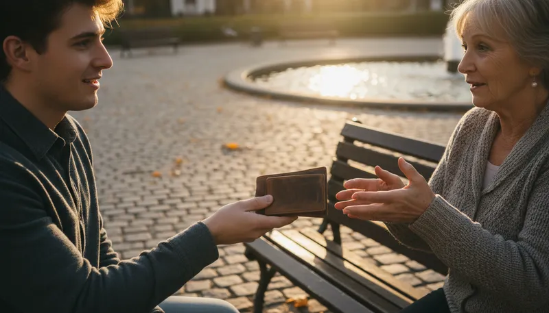 Illustration of give back: return something to its owner.