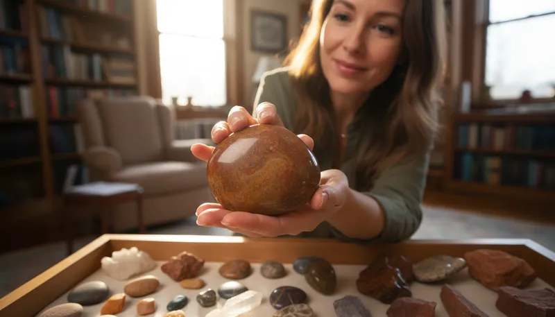 Illustration of jasper: a type of mineral, often red or brown