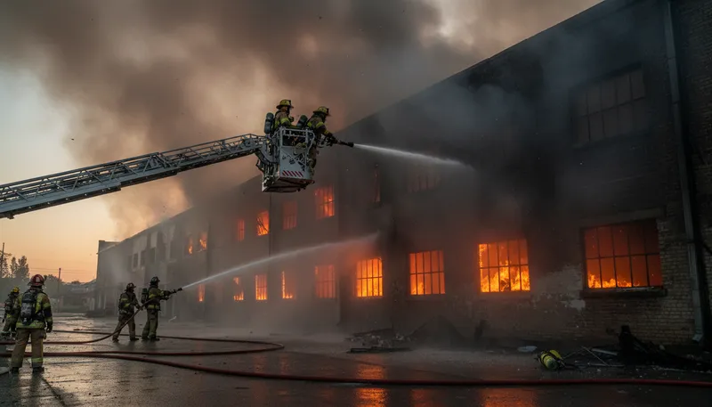 Illustration of put out a fire: to extinguish a fire or resolve a problem