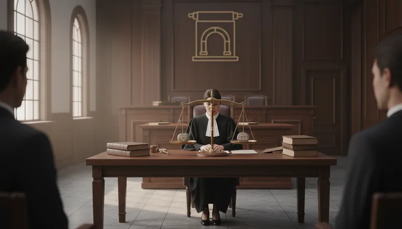Illustration of do justice: treat someone fairly or correctly