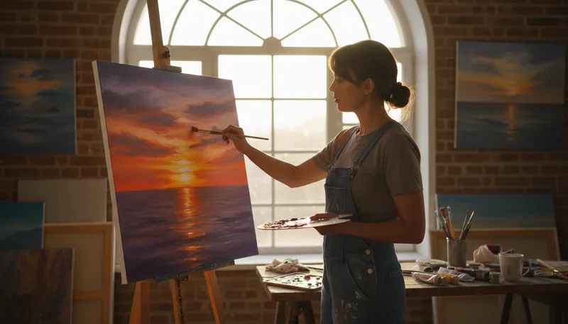 Illustration of on the canvas: painted or drawn on a fabric surface.