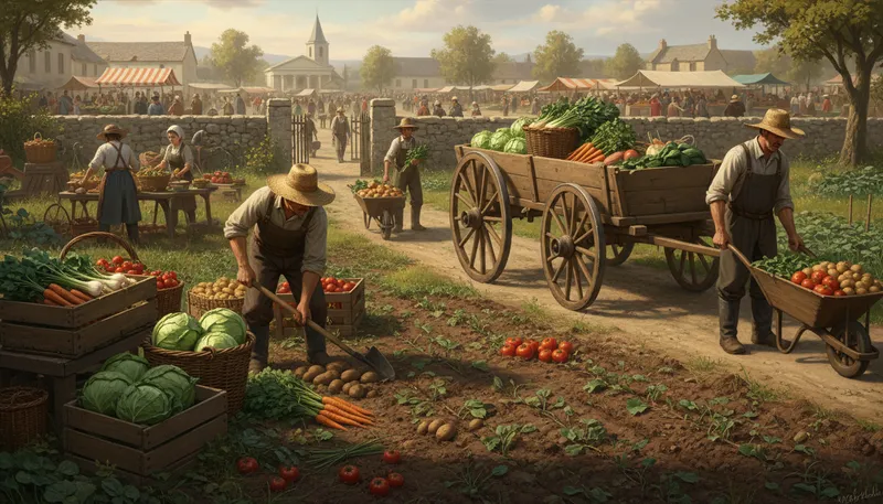 Illustration of glebe: Land used for farming, especially by a church.