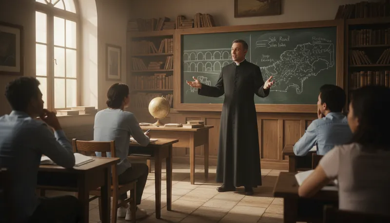 Illustration of jesuit: A member of a Catholic religious order.