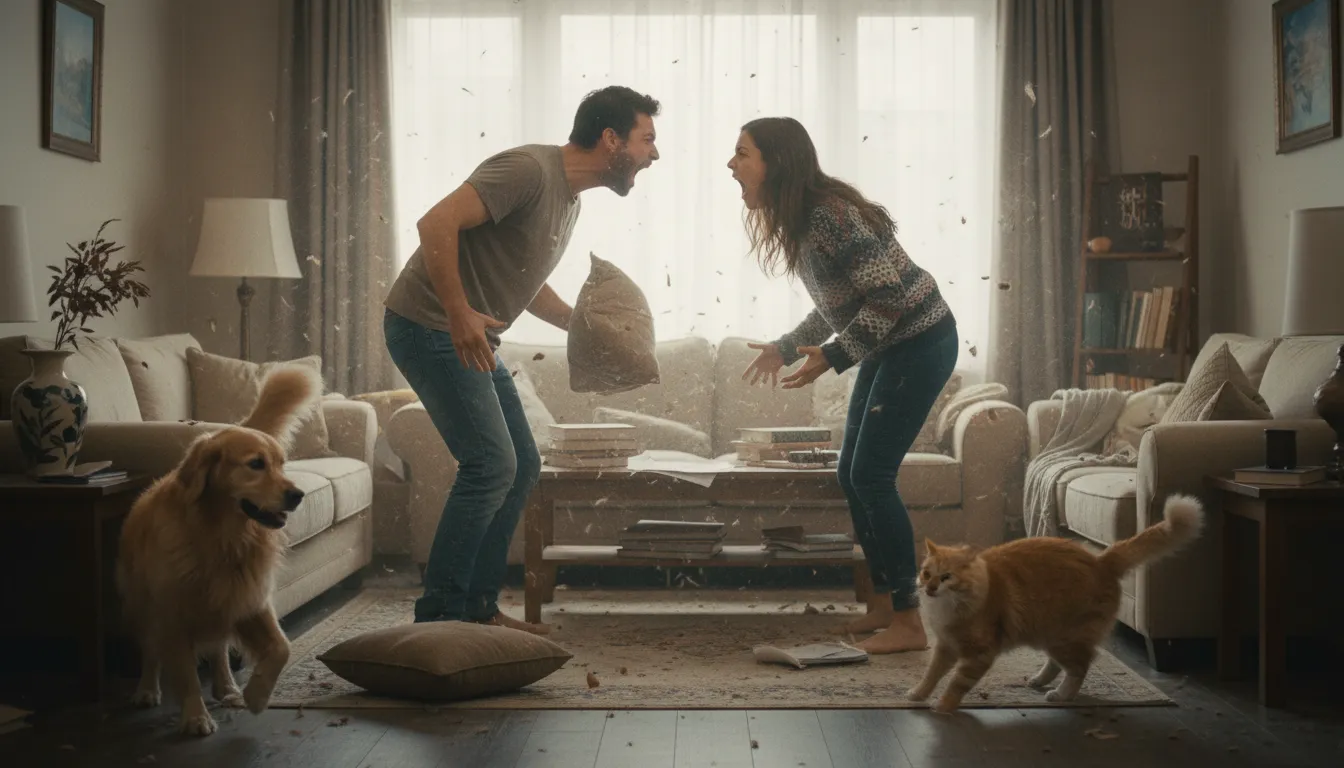 Ilustrasi the fur flies: a fight or argument breaks out