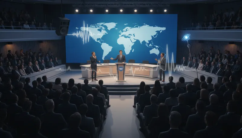Illustration of another country heard from: An unexpected response or opinion appears.