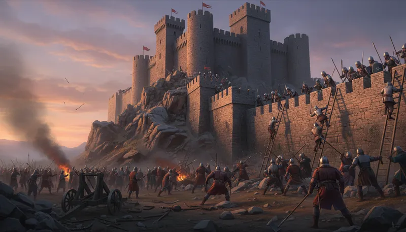 Illustration of citadel: A stronghold or fortress.