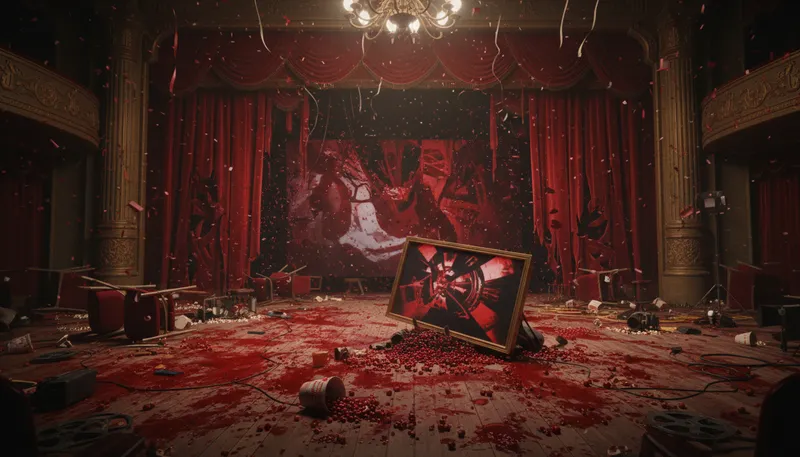 Illustration of bloodbath: A violent and brutal massacre or slaughter.
