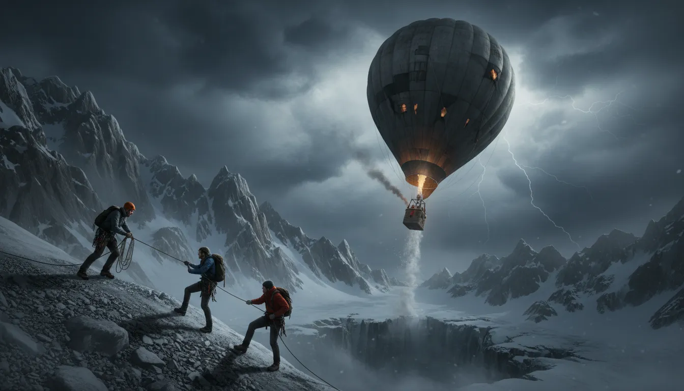 Illustrazione di when the balloon goes up: When a situation becomes serious or dangerous.