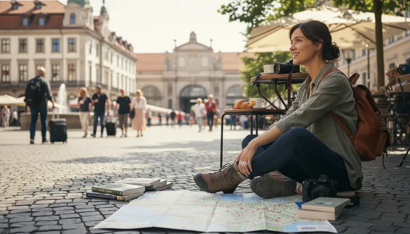 Illustration of itchy feet: desire to travel or move.