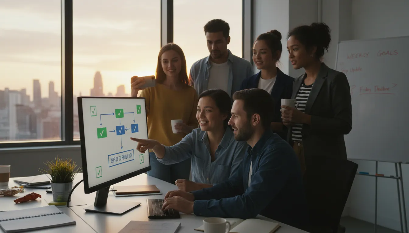 Illustration of ship: release software work to actual users