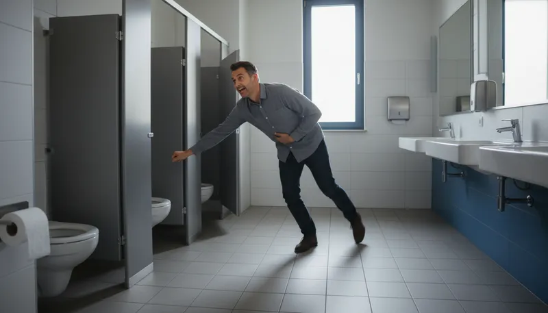 Illustration of pinch one off: To have a bowel movement.