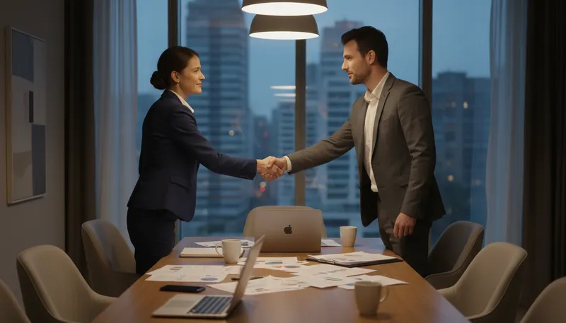 Illustration of cut a deal: make an agreement or arrangement.