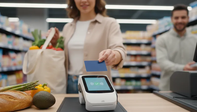 Illustration of contactless: Payment method without physical contact.