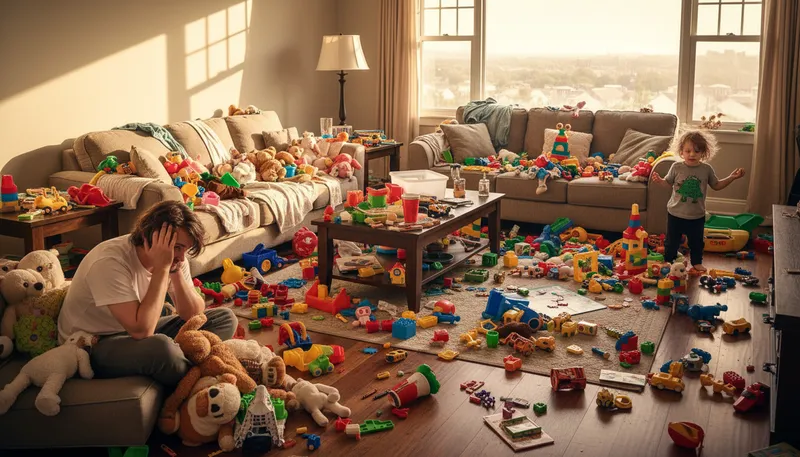 Illustration of all over hell's half acre: In many scattered or chaotic places.
