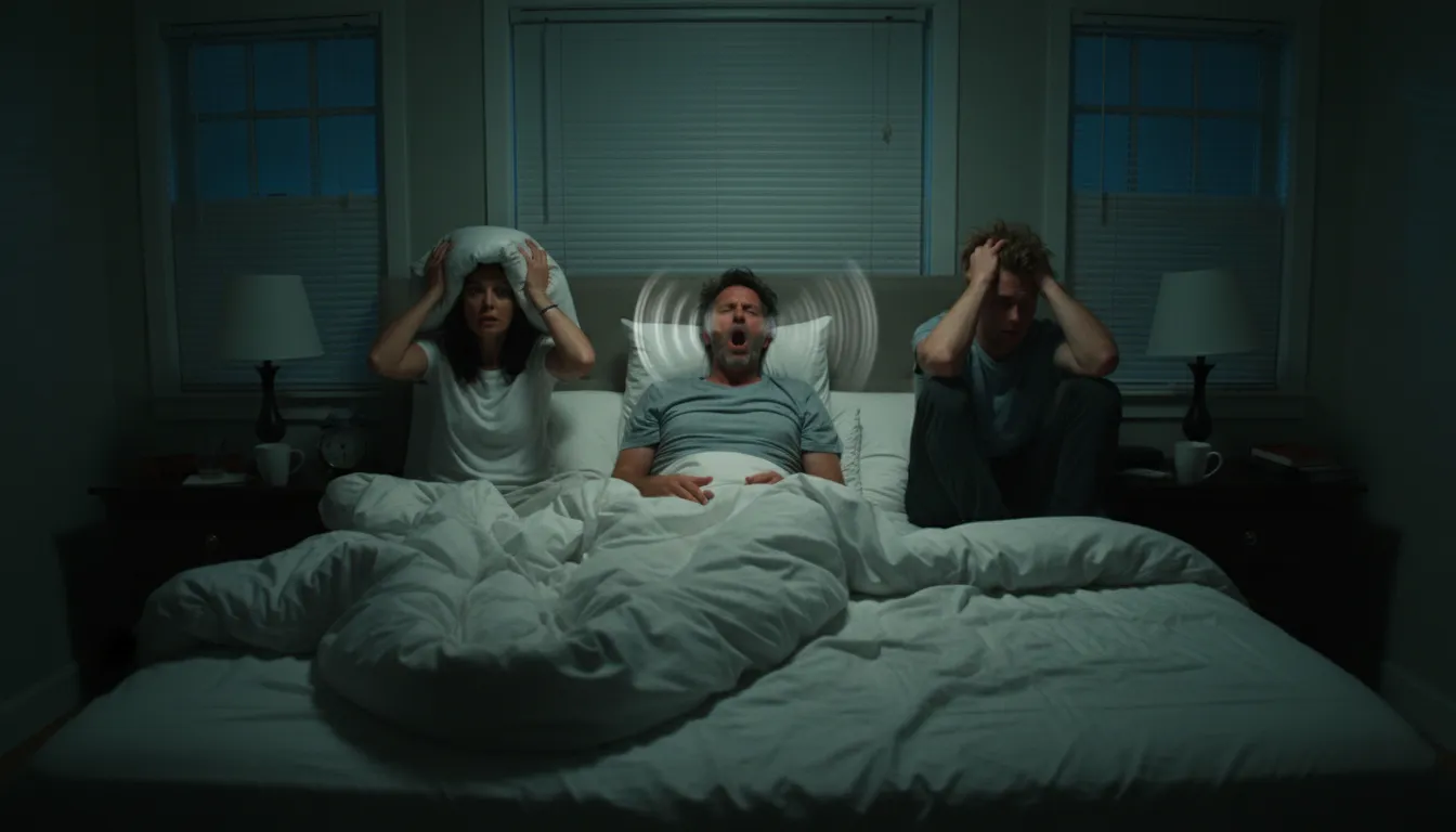 Ilustración de snore: A loud sound made during sleep.