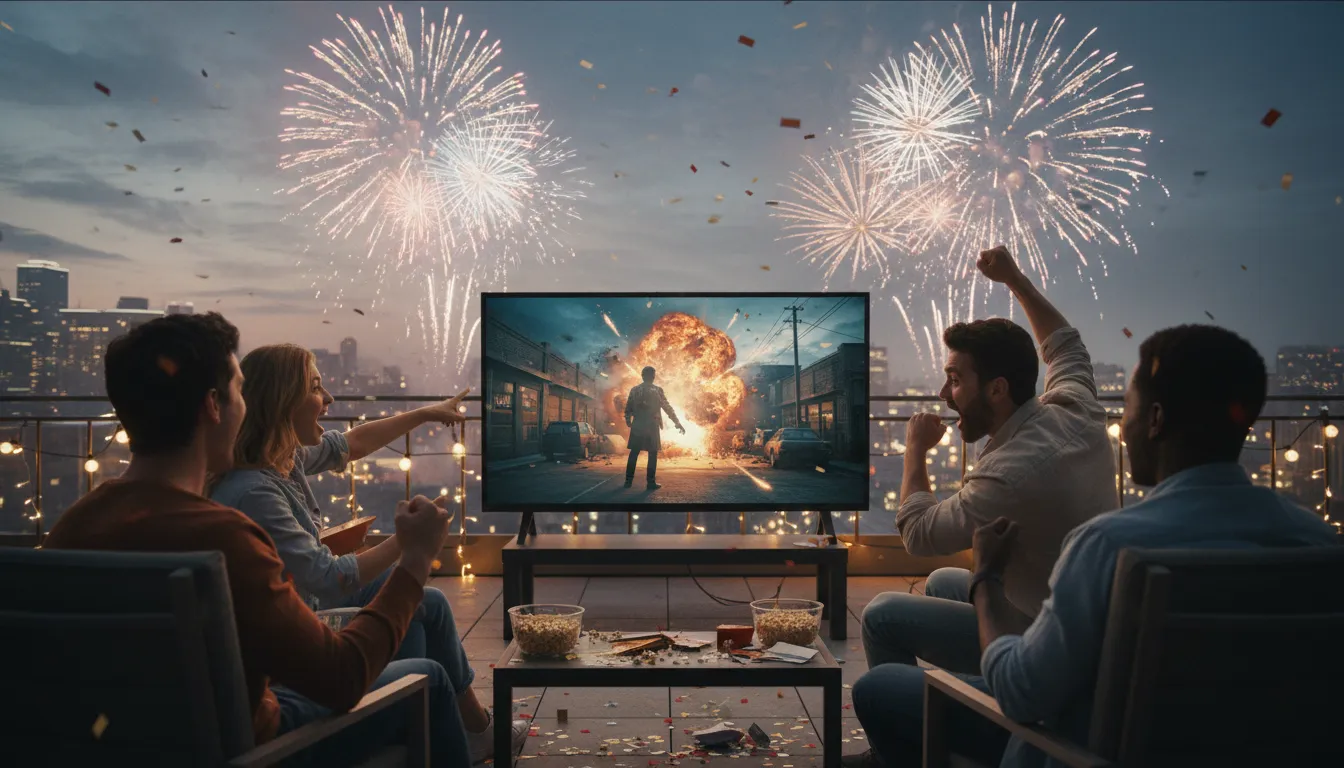Illustrazione di get to the fireworks factory: To reach an exciting or climactic moment.