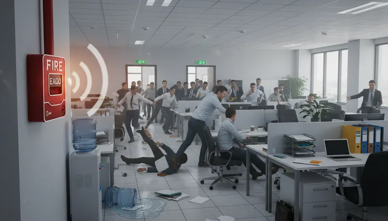 Illustration of all hell breaks loose: Chaos or trouble suddenly occurs.