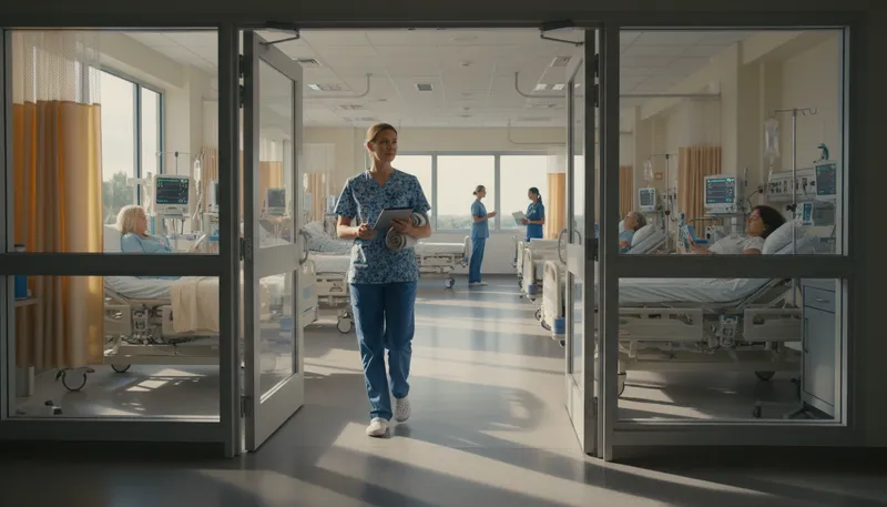 Illustration of ward: hospital room