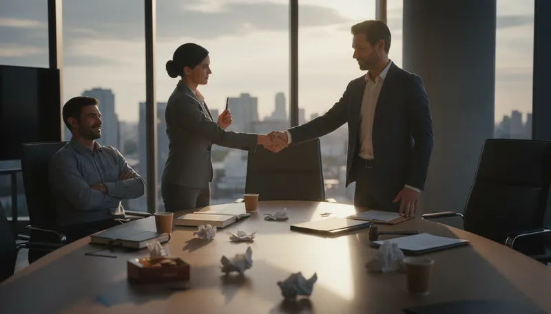 Illustration of done deal: An agreement finalized and settled.