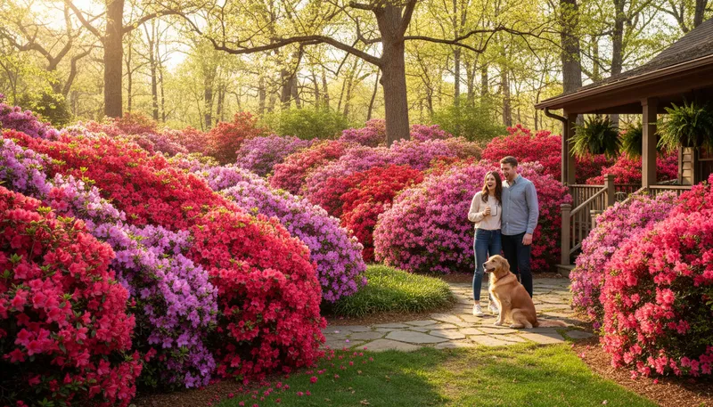 Illustration of azalea: A flowering shrub known for colorful blooms.