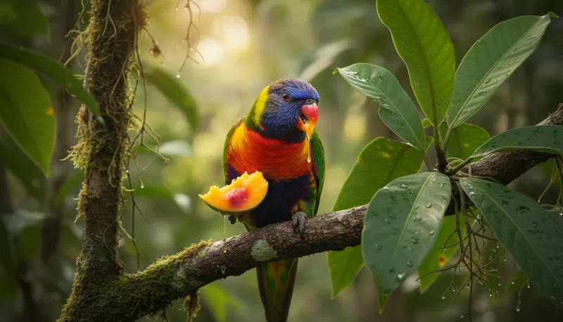 Illustration of lori: A type of colorful parrot.