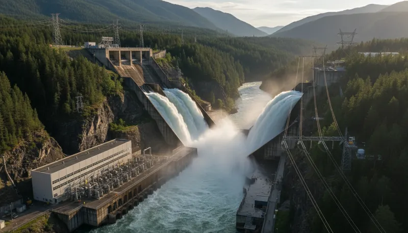 Illustration of hydro: Relating to water, often in energy context.