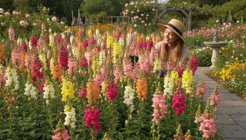 Illustration of snapdragon: A colorful flower with a unique shape.
