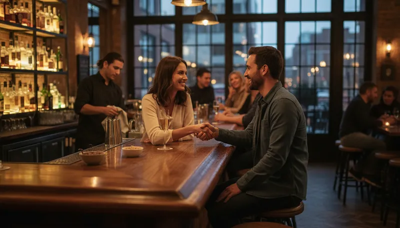 Illustration of watering hole: a place to gather and socialize
