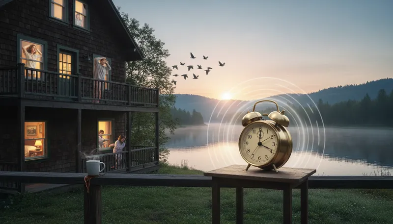 Illustration of awaken: To wake up or become aware.