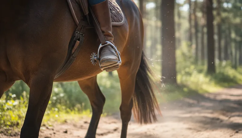 Illustration of spur: device on a boot to urge a horse