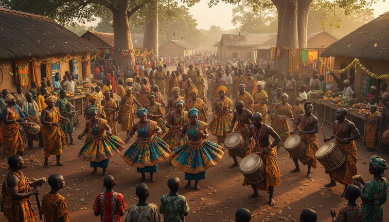 Illustration of ghanaians: People from Ghana in West Africa.