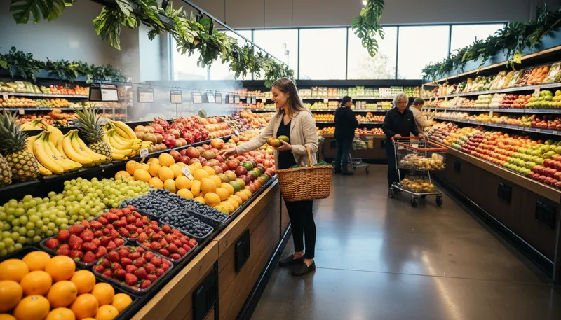 Illustration of grocery: Store selling food and household items.