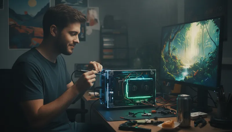 Illustration of modded: modified or altered, especially in gaming.
