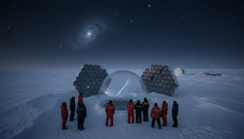 Illustration of neutrino: A tiny particle with no charge.