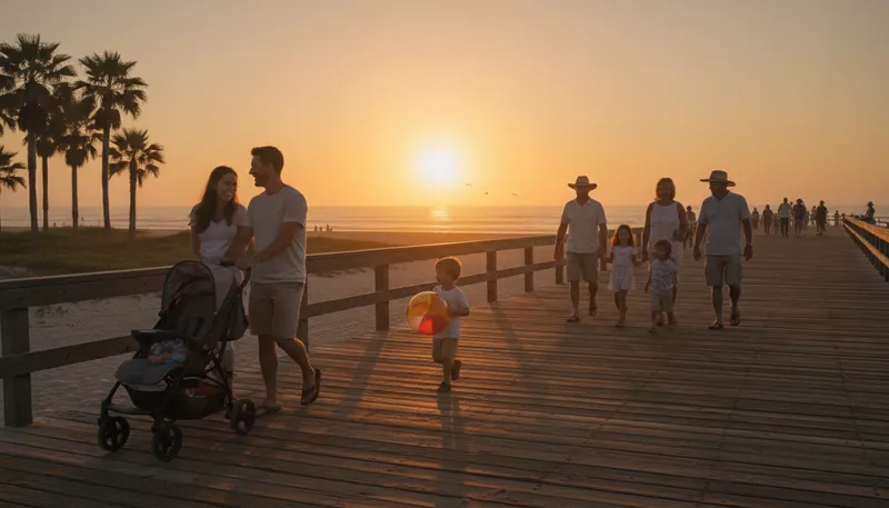 Illustration of boardwalk: A walkway made of wooden planks, often by beaches.