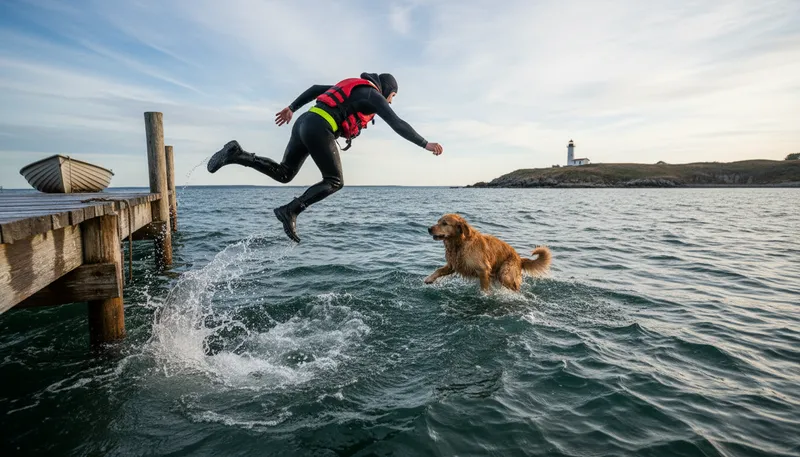 Illustration of rescuer: A person who saves someone from danger.