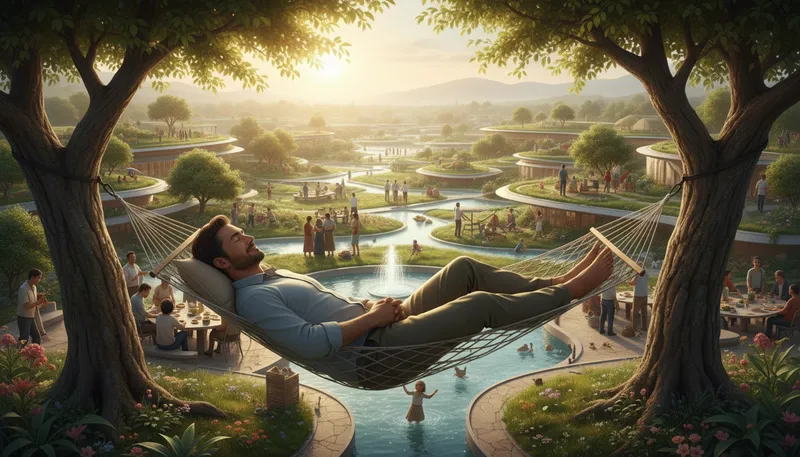 Illustration of utopian: Idealistic; relating to an imaginary perfect world.