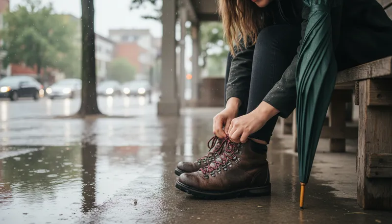 Illustration of boot: A sturdy footwear that covers the ankle or higher.