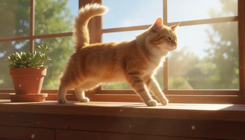 Illustration of cat: A small domesticated feline animal.