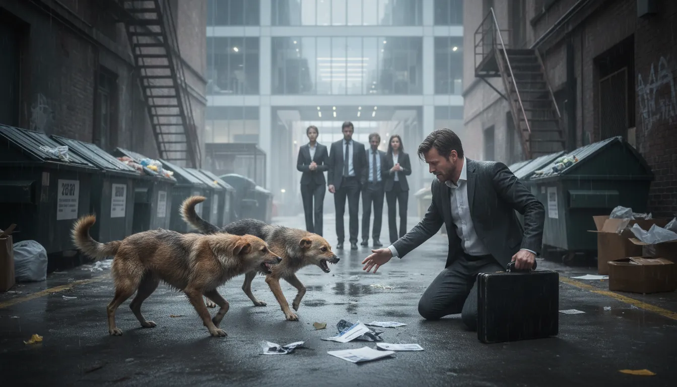 throw to the dogs 的插圖：Abandon something to harsh circumstances.