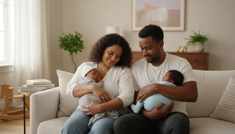 Illustration of black babies: Refers to infants with Black heritage.