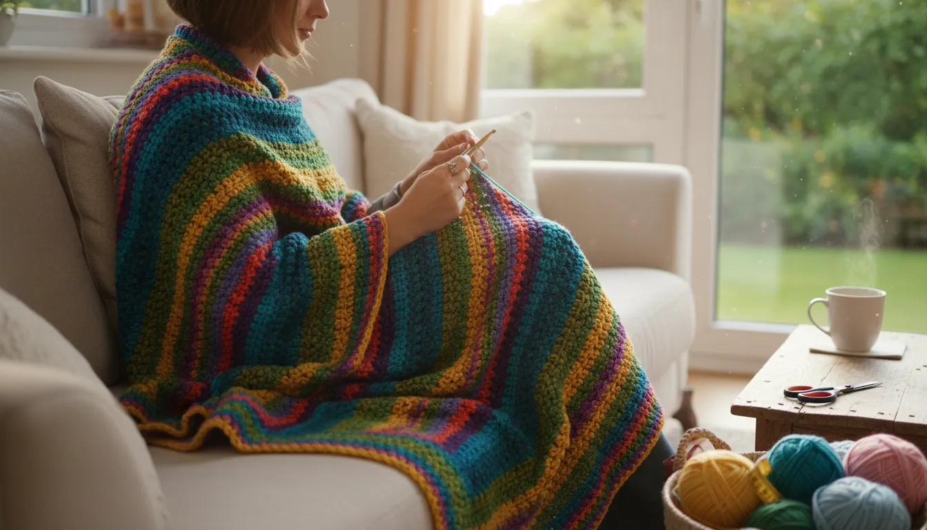 Illustrazione di crochet: A craft using yarn to create fabric.