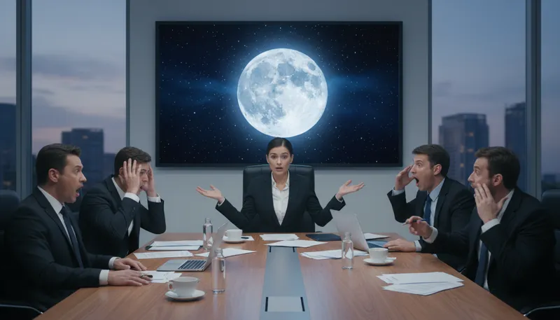 Illustration of ask for the moon: To demand something unreasonable.