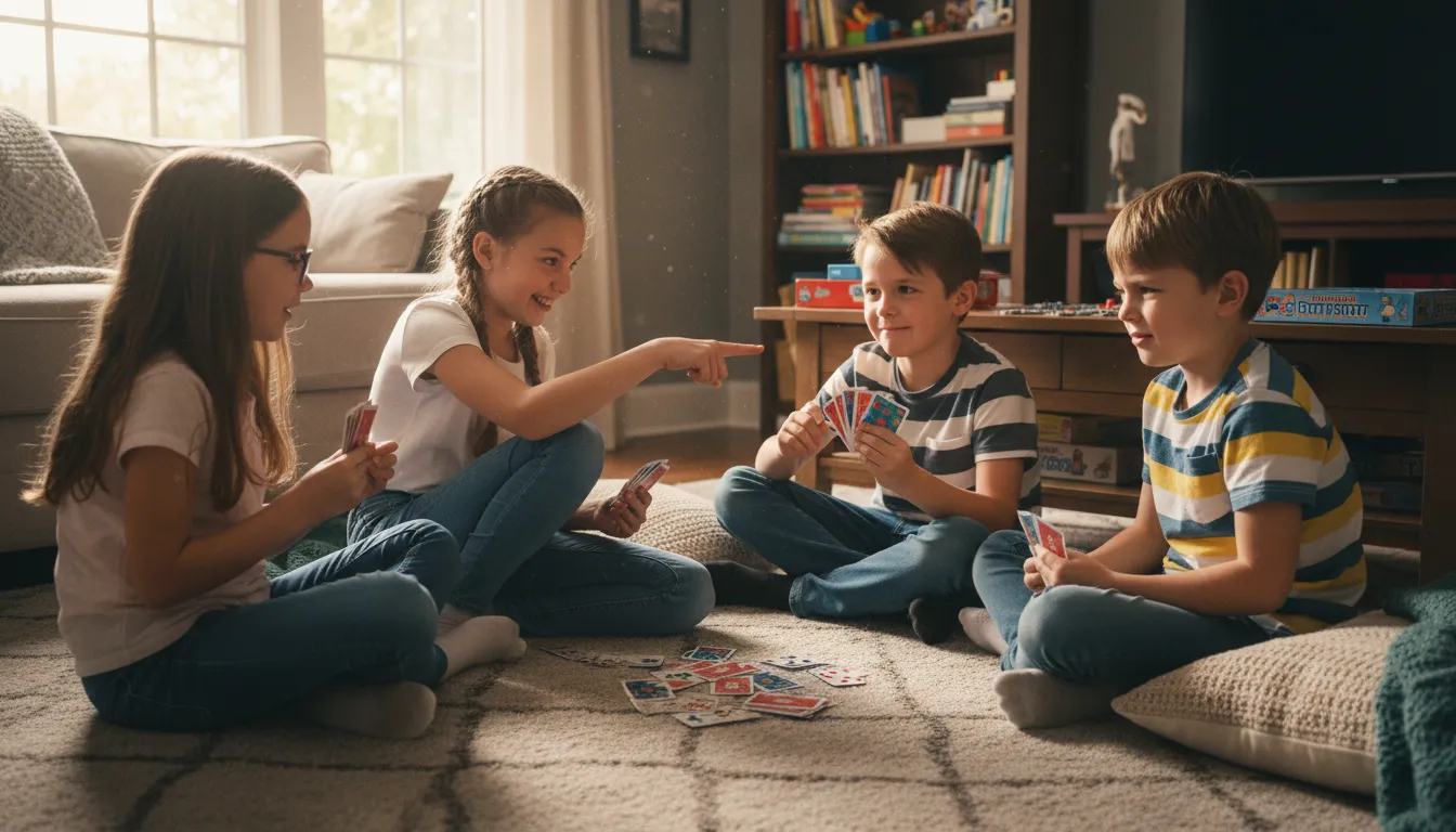 Illustration von go fish: a card game asking for cards